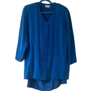 Papell Too Vintage 100% Silk Skirt Set Size 20